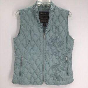 Eddie Bauer Premium Goose Down Lightweight Winter Embroidered Vest Size M